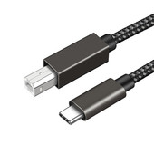 USB C – USB B 2.0 nyomtatókábel fonott nyomtató-szkenner kábel MacBook Pro Air Epson HP Canon Brother Samsung nyomtatószkennerhez