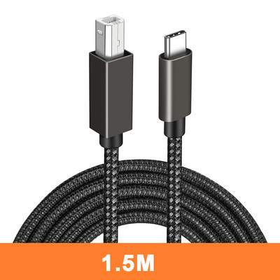 USB C – USB B 2.0 nyomtatókábel fonott nyomtató-szkenner kábel MacBook Pro Air Epson HP Canon Brother Samsung nyomtatószkennerhez
