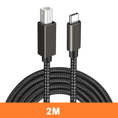 USB C – USB B 2.0 nyomtatókábel fonott nyomtató-szkenner kábel MacBook Pro Air Epson HP Canon Brother Samsung nyomtatószkennerhez