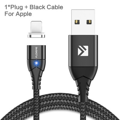 FLOVEME Magnetski kabel Micro USB tipa C za iPhone Kabel za rasvjetu 1M 3A Žica za brzo punjenje tipa C Magnetni punjač Telefonski kabel USB