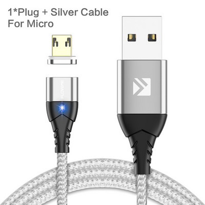 FLOVEME Magnetski kabel Micro USB tipa C za iPhone Kabel za rasvjetu 1M 3A Žica za brzo punjenje tipa C Magnetni punjač Telefonski kabel USB