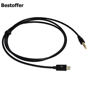 USB 2.0 Micro 5PIN to DC 3.5mm Audio Car AUX 100cm кабел за Samsung Galaxy S3 i9300 S2 i9100 i9220 NOTE2 N7100 N9000