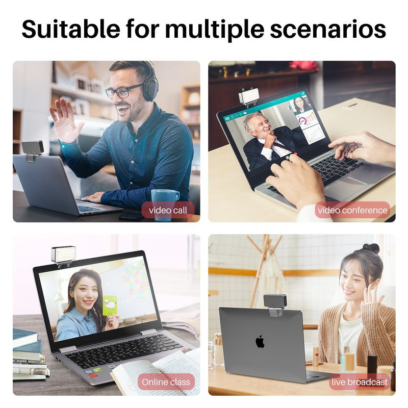 VIJIM CL08 Videokonferencijska rasvjeta sa stezaljkom za Mac Macbook Air Pro 3000-7000K Soft LED Light W Type-C do Type-C za sastanke