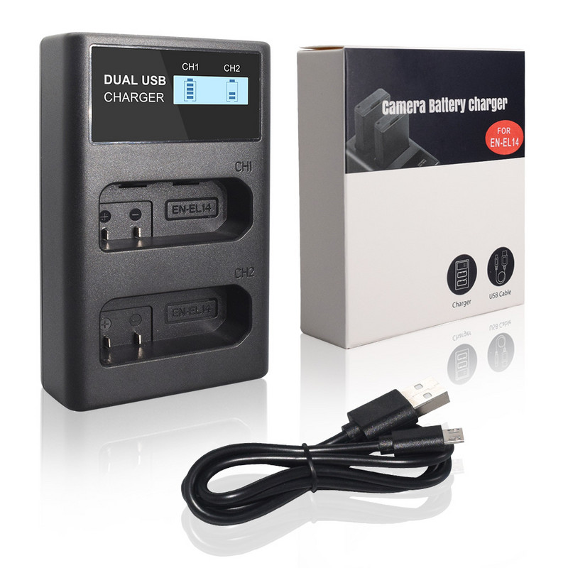 PALO EN-EL14 EN EL14 EN-EL14a Punjač baterije fotoaparata LCD dvostruki punjač za Nikon P7800 P7100 D3400 D5300 D5200 D3200 D3300