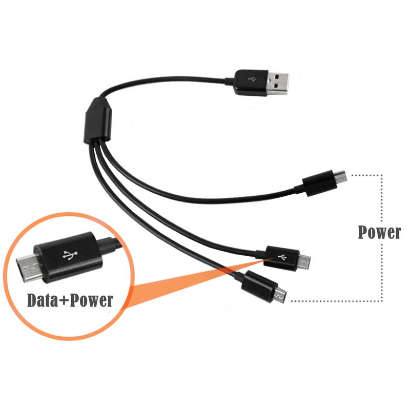 1.5M USB 2.0 tip A muški na 4 3 mikro USB muški razdjelnik Y kabel za punjenje datum kabel za Huawei Samsung Xiaomi Mobile Laptop Bank