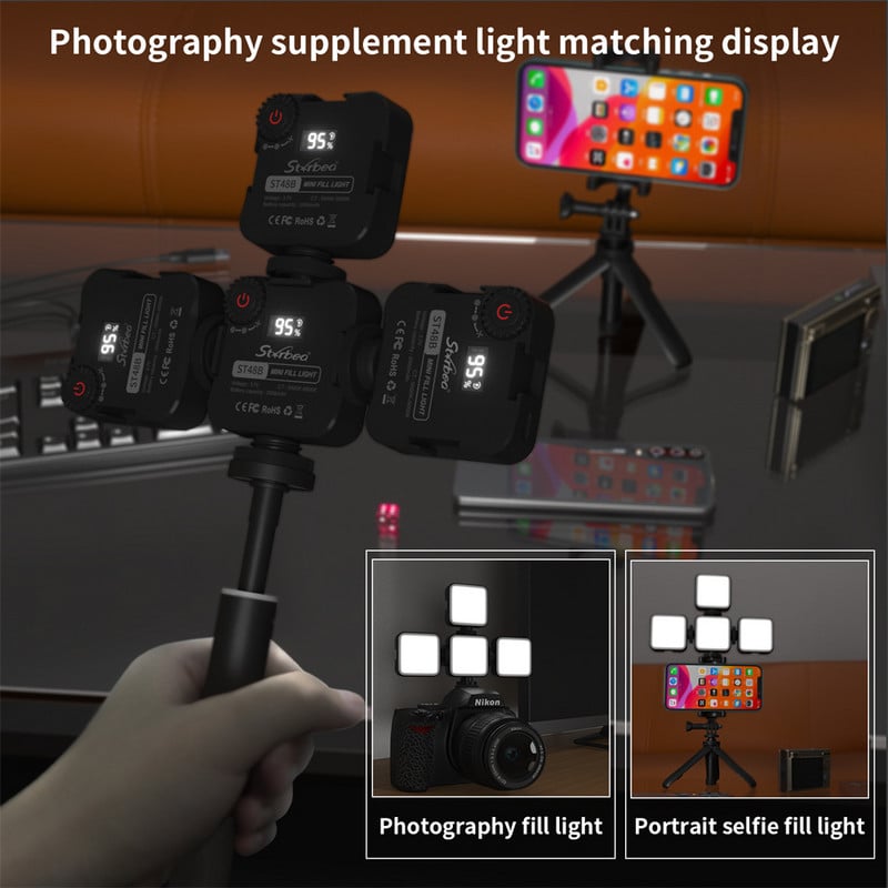 Strbea Mini Vlog Fill Light LED video uredska svjetiljka 2000mAh punjiva LED panelna lampa Fotografska rasvjeta za prijenos uživo