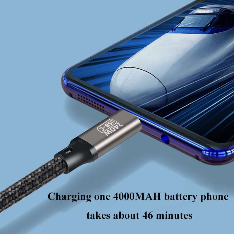 USB 3.1 Type-CtoC PD240W gyorstöltés adatkábel C típusú dugaszoló 5A 240W csatlakozókábel intelligens IC-vel