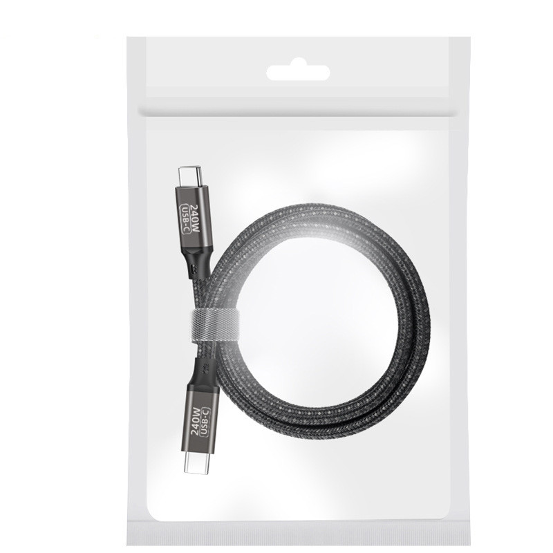 USB 3.1 Type-CtoC PD240W gyorstöltés adatkábel C típusú dugaszoló 5A 240W csatlakozókábel intelligens IC-vel