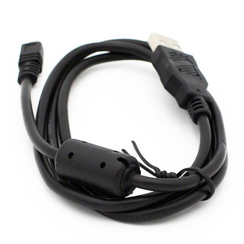 Черен 6 фута USB 2.0 Тип A мъжки към Mini B 8-пинов плосък мъжки фотоапарат USB кабел за данни Кабел за Nikon Coolpix Pentax Optio FinePix