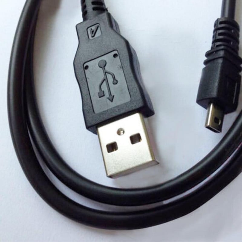 Crni 6ft USB 2.0 tipa A muški na mini B 8-pinski plosnati muški fotoaparat USB podatkovni kabel kabel za Nikon Coolpix Pentax Optio FinePix