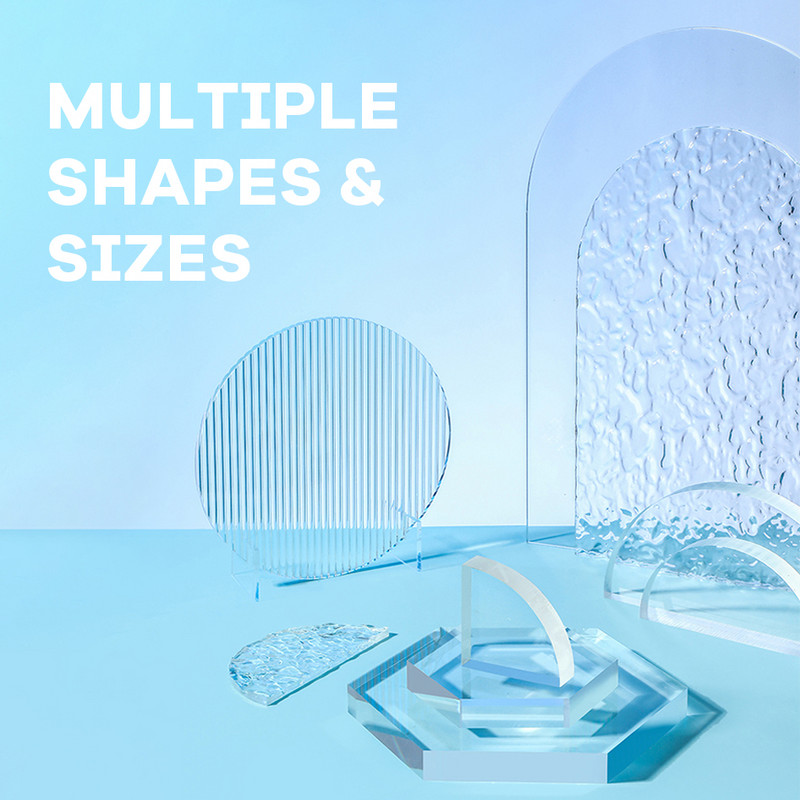 Placă cu textură transparentă Placă acrilică Ondură de apă Rezită foto pentru studio fotografic Produs în natură moartă Fotografiere comercială