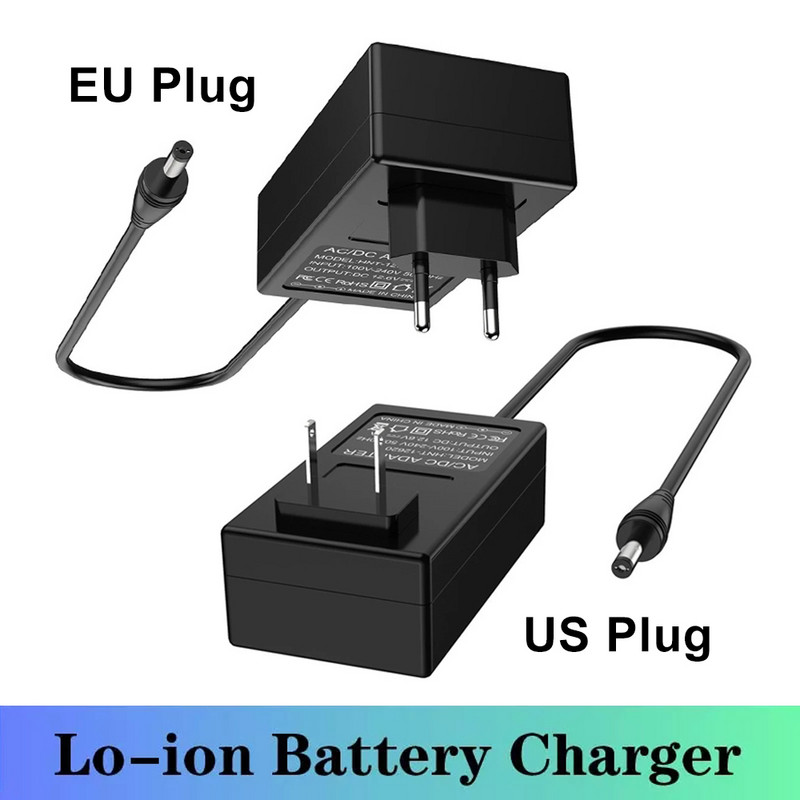 18650 litija bateriju lādētājs 16,8V 2A litija jonu akumulatora lādētājs 21V 1A 8,4V 2A Smart Charger 18650 akumulatoru komplekts DC 5,5*2,1 MM