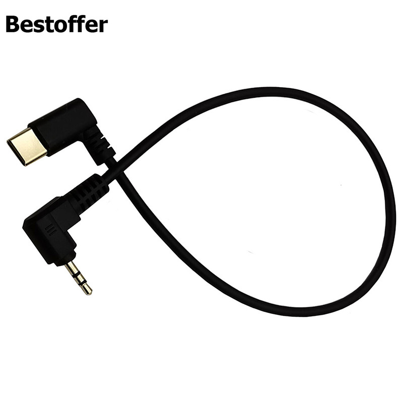 0,3 méter aranyozott C típusú USB C-DC 2,5 mm-es dugós audio AUX csatlakozókábel