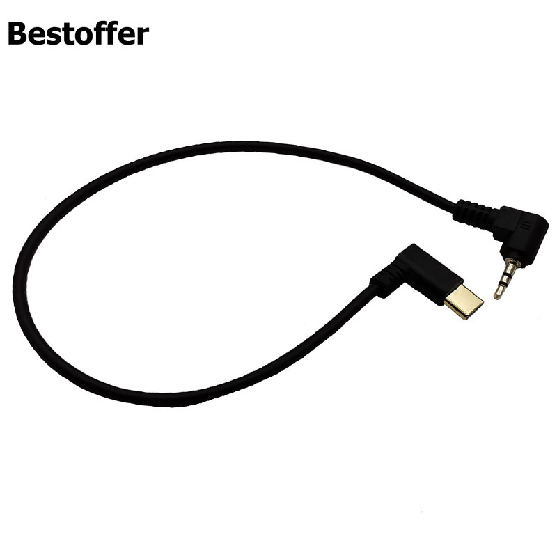 0,3 méter aranyozott C típusú USB C-DC 2,5 mm-es dugós audio AUX csatlakozókábel