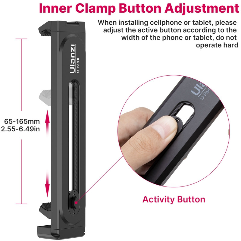 Suport universal pentru trepied pentru tabletă Ulanzi U-Pad II pentru dimensiunea 100MM-230MM iPad Air Pro Mini cu șurub 1/4 pantof rece pentru microfon