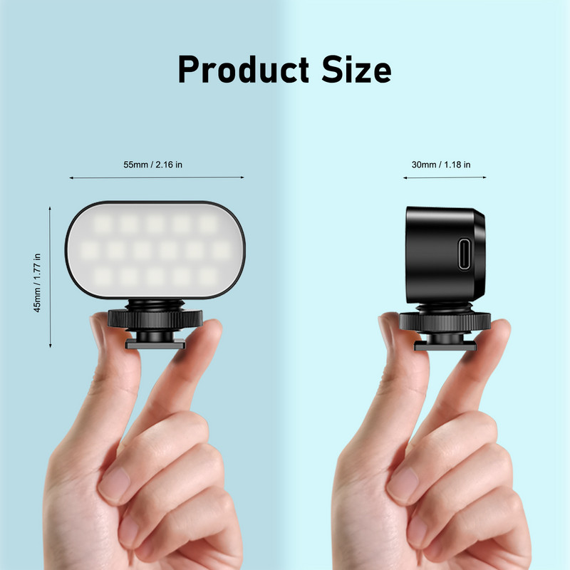 Strbea RGB video svjetla Mini LED svjetlo za kameru Punjivo Vlog Fill Light Šareno ambijentalno fotografsko osvjetljenje za Youtube Tik