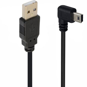 USB2.0 мъжки към мини USB нагоре надолу наляво надясно под 90 градуса кабел за бързо зареждане на данни за MP3 MP4 плейър Автомобилен DVR GPS цифров фотоапарат