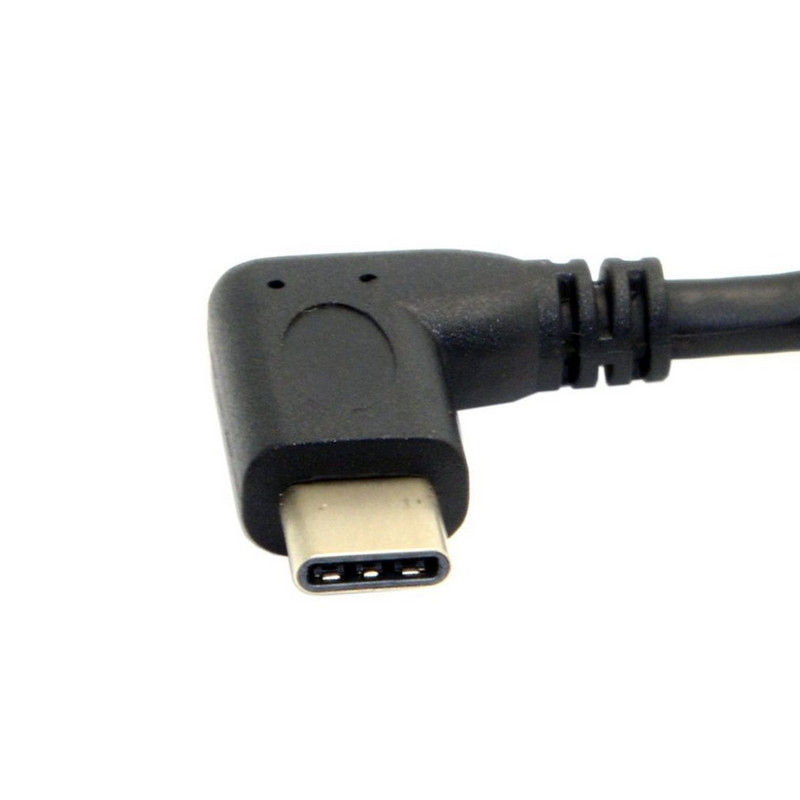 30 cm USB muški na ženski produžni adapterski kabel pod kutom od 90 stupnjeva USB C tip C muški na ženski crni kabelski kabel