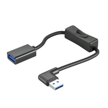 Захранваща линия за USB вентилатор USB3.0 Удължителен кабел Кабел с превключвател за включване/изключване Удължителен кабел за кола USB вентилатор LED светлина