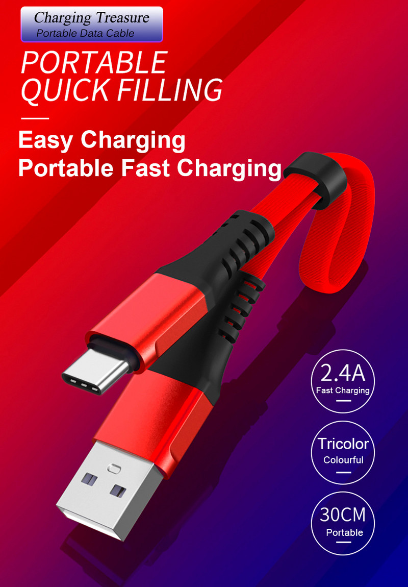 Cablu USB scurt de 30 cm pentru tip C Iphone Cabluri adaptoare de încărcare rapidă Micro USB 3A pentru iphone 13 12 11 pro max pentru Xiaomi Huawei