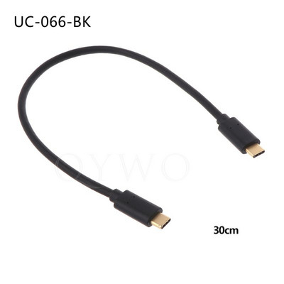 Cablu USB C la USB C de 10 Gbps 1 ft 30 cm Conector placat cu aur USB3.1 gen2 cablu scurt de tip C pentru cameră cu hard disk pentru telefon mobil laptop