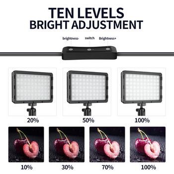 Φωτογραφικό στούντιο LED Βίντεο Πάνελ φωτός Φωτισμός Φωτιστικό κιτ φωτογραφίας με φίλτρα RGB βάσης τριπόδου για λήψη ζωντανής ροής στο Youbube