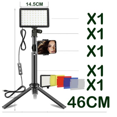 LED foto studio Video svjetlosni panel Rasvjeta Fotografska lampa Kit sa stalkom za tronožac RGB filteri za snimanje Live Streaming Youbube