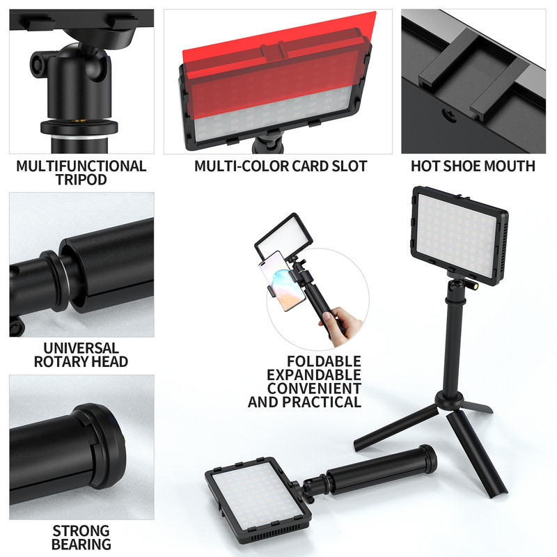 LED foto studio Video svjetlosni panel Rasvjeta Fotografska lampa Kit sa stalkom za tronožac RGB filteri za snimanje Live Streaming Youbube