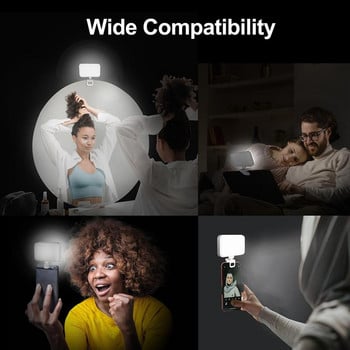 Selfie Light με κλιπ LED Φως για τηλέφωνο φορητό υπολογιστή Tablet τηλέφωνο Υπολογιστή Πτυσσόμενα φώτα για βιντεοδιάσκεψη φωτογραφία μακιγιάζ