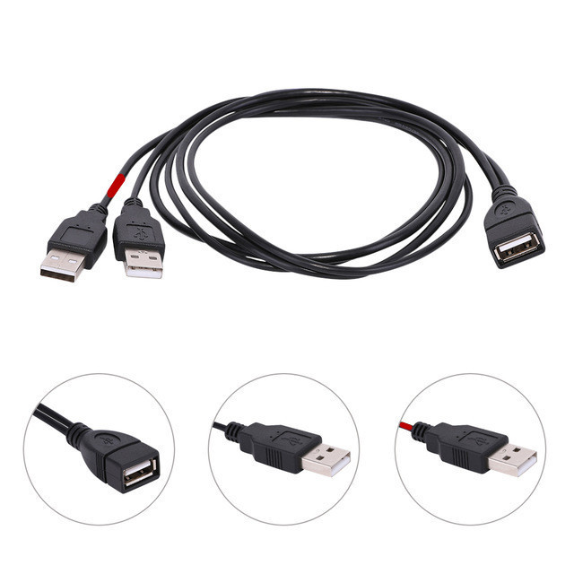 USB 2.0 A dugós csatlakozó 2 dupla USB A dugaszoló aljzat Y elosztó Hub adapter Kábel 0,3 m 1 m