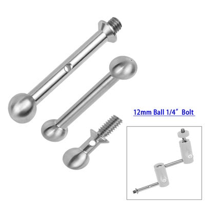 Vijak s kuglastim završetkom od nehrđajućeg čelika 12 mm s dvostrukom glavom 1/4" navoj za stezaljku za monitor Hotshoe Nosač kamere Magic Arm Extension Rod