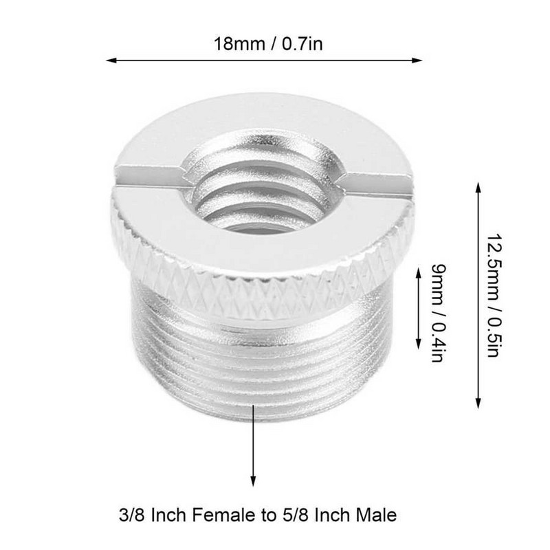 3/8 in ženski na 5/8 in muški mikrofonski vijak 3/8 inčni ženski na 5/8 inčni muški vijci Adapter za navoj za stalak za mikrofon