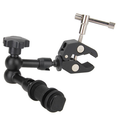 Metāla articulating Magic Arm Super Clip Crab Clamp zibspuldzes LCD monitoram LED video gaismas spoguļkameras DSLR kameras piederums