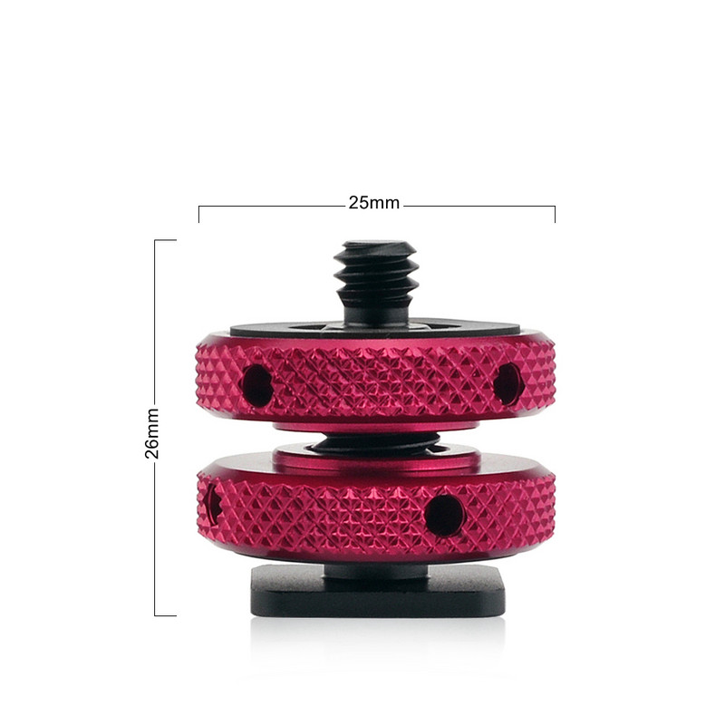 Kaamera Hot Shoe kinnitusadapter 1/4"-20 välguga 3/8 külmakinnitusega DSLR-i peeglita kaamera puuriseadme nutitelefoni pikendustarviku jaoks