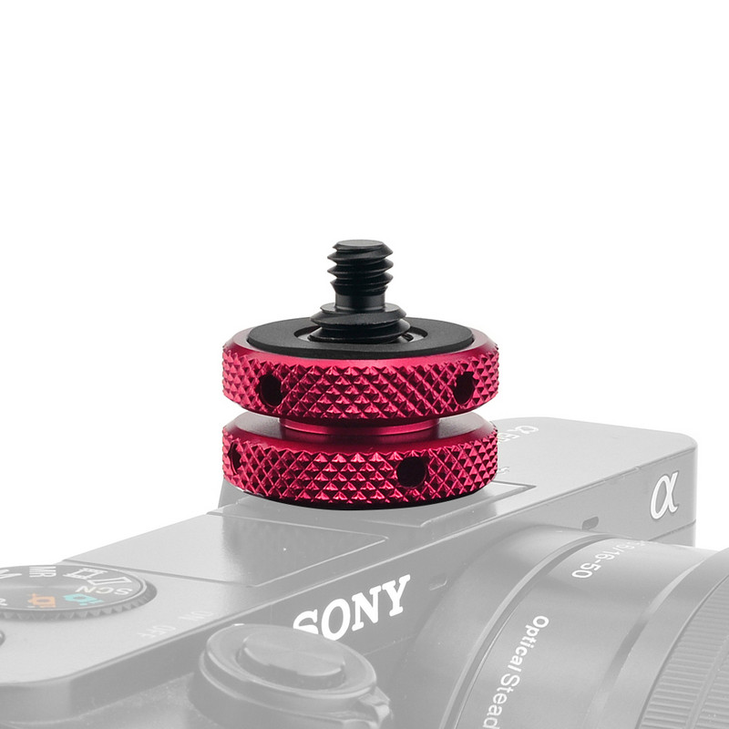 Kaamera Hot Shoe kinnitusadapter 1/4"-20 välguga 3/8 külmakinnitusega DSLR-i peeglita kaamera puuriseadme nutitelefoni pikendustarviku jaoks