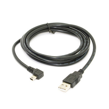 180 см 6 фута 90 градуса под ъгъл MINI USB B тип към USB2.0 мъжки кабел за данни и зареждане за MP3 MP4 GPS черен цвят
