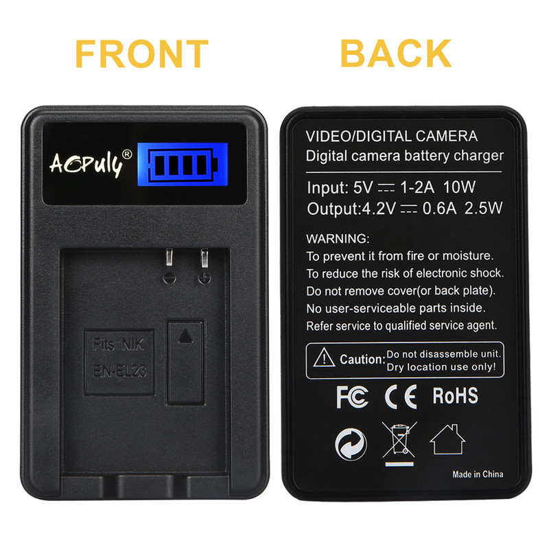 Încărcător EN-EL23 EN EL23 Baterii reîncărcabile Li-ion Încărcător LCD USB pentru Nikon CoolPix P600 P610S S810c P900S S810 P900 MH-67P