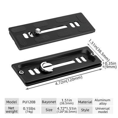 BEXIN ploča za brzo otpuštanje od 38,5 mm s 1/4 vijkom, ploča za montiranje baze kamere, prikladna za SLR fotoaparat Arca Swiss Ball Head Stativ