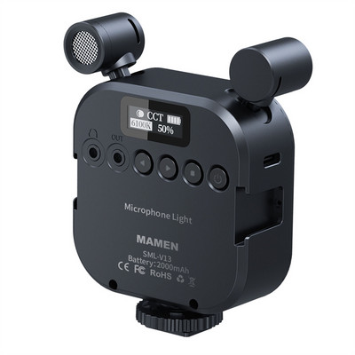 Nové LED video svetlo s mikrofónovou lampou so stereo nahrávacou kamerou, fotografické svetlo pre telefón, notebook, konferenciu, živé vysielanie