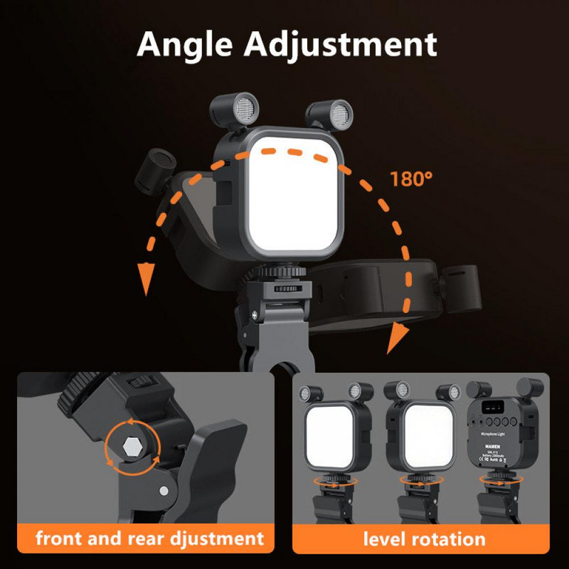 Nové LED video svetlo s mikrofónovou lampou so stereo nahrávacou kamerou, fotografické svetlo pre telefón, notebook, konferenciu, živé vysielanie