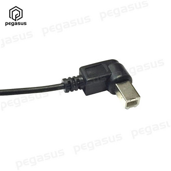Пружинен проводник USB 2.0 B 90 градуса коляно към USB 2.0 A под прав ъгъл мъж към мъж кабел за данни на принтер