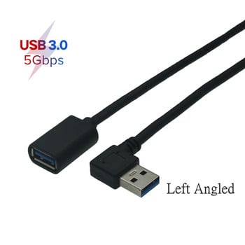 USB 3.0 Γωνιακό καλώδιο επέκτασης 90 μοιρών Μεταφορά καλωδίου προσαρμογέα αρσενικό σε θηλυκό με καλώδια Δεξιά / Αριστερά / Πάνω / Κάτω