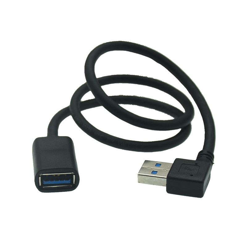 USB 3.0 90 fokos szögű hosszabbítókábel dugasz-alj adapterkábel átvitel jobb / bal / fel / le kábelekkel