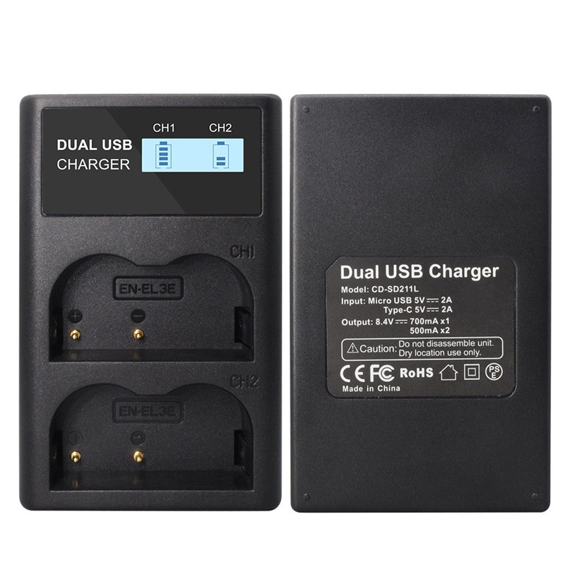 Kaamera akulaadija EN-EL3 LCD digitaalne laadija Nikon D50 D70 D70S D90 D80 D100 D200 D300 D300S digitaalse laadija komplekti