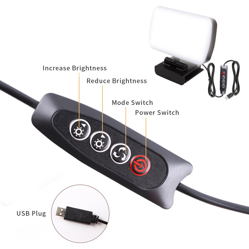 Videokonferencija 6500KPprijenosna LED video rasvjetna kocka Prijenosno računalo Svjetlo za web kameru Zoom Rasvjeta za pozive sa kopčom za prijenos uživo