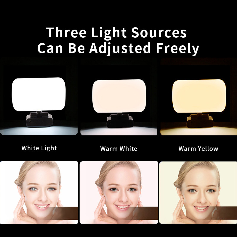 Videokonferencija 6500KPprijenosna LED video rasvjetna kocka Prijenosno računalo Svjetlo za web kameru Zoom Rasvjeta za pozive sa kopčom za prijenos uživo