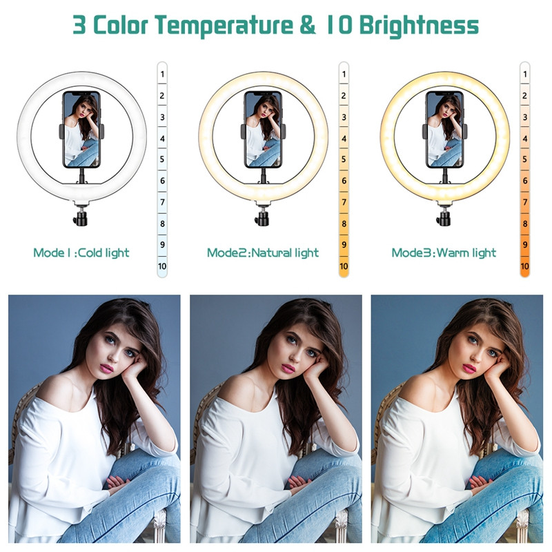 10 inch Selfie Ring Fotografie Inel Lampă Iluminare cu trepied LED Inel Lumină pentru Smartphone Youtube Machiaj Video Studio