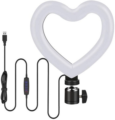 CAMOLO Fill Light Držač za kopču Selfie LED prstenasto svjetlo Selfie Ringlight Svjetlo za fotografiju s prigušivanjem USB telefon Fotografija u obliku srca