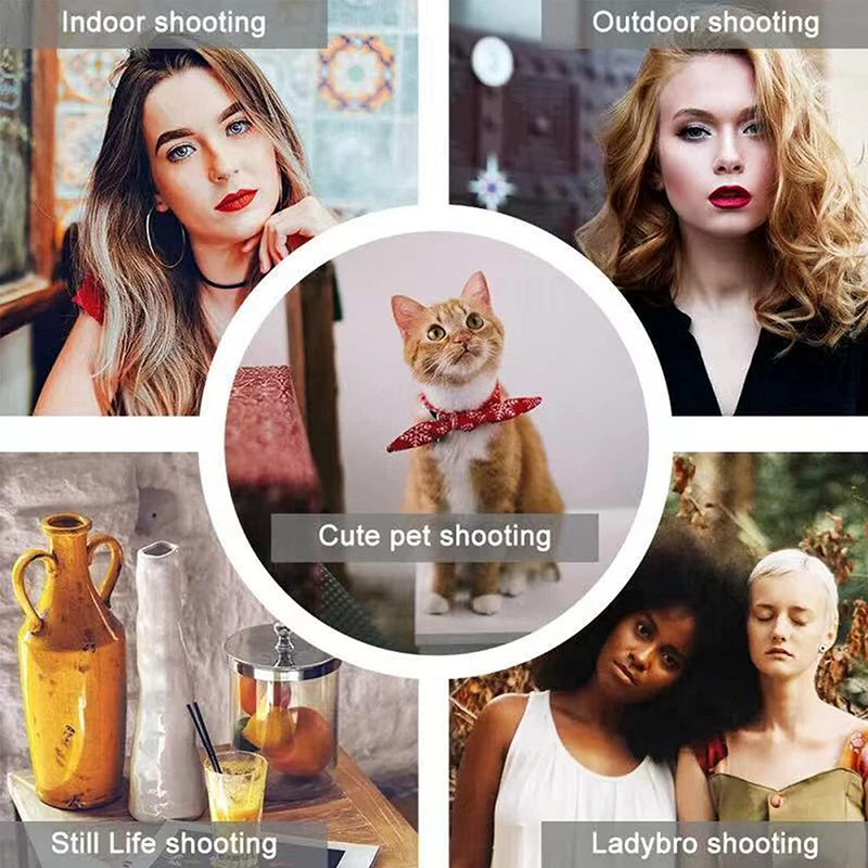 CAMOLO Fill Light Držač za kopču Selfie LED prstenasto svjetlo Selfie Ringlight Svjetlo za fotografiju s prigušivanjem USB telefon Fotografija u obliku srca