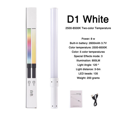 Ručno LED svjetlo za punjenje LED video svjetlo s štapićem USB punjiva fotografska rasvjeta Podesiva bljeskalica Dvobojna lampa za selfie